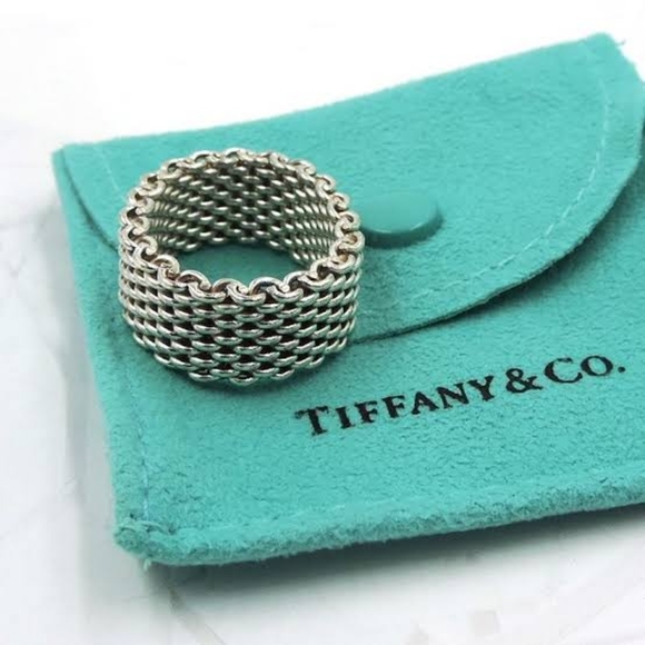 Tiffany silver somerset mesh ring Clearance